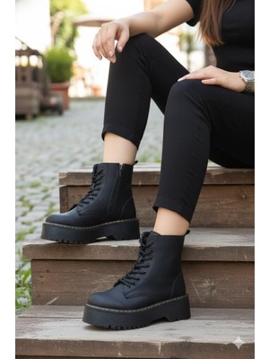 Fort 1188 Şanzel Sıcak Astar 4,5 cm Yüksek Kalın Taban Kadın Bot