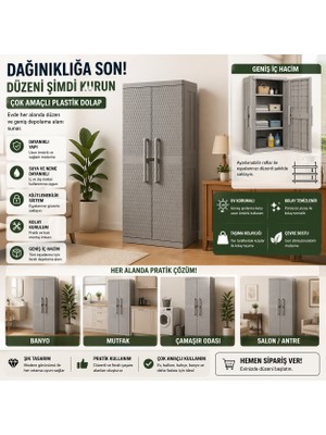 Csb Store Çok Amaçlı Plastik Dolap Bahçe Balkon Garaj Depolama Ünitesi Banyo Dolabı