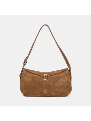 Desa Kadın Taba Gold Kilit Detaylı Süet Omuz Çantası