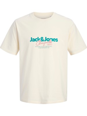 Jack & Jones Erkek Gögüs Baskili Bisiklet Yaka Tisört - Cassis