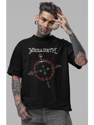 Sevbano Megadeth Rock Metal Müzik Grubu Ön Baskılı Unisex Oversize Tişört