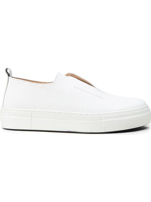 Deery Kadın Hakiki Deri Beyaz Sneaker Ayakkabı - R2233ZBYZC01