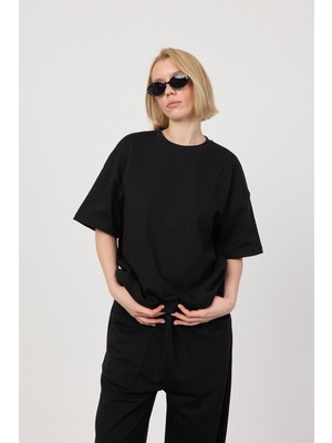 Gothamvibes Kadın Chill Oversize Siyah T-Shirt