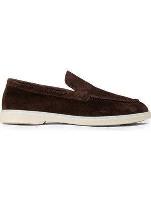 Deery Erkek Hakiki Süet Kahverengi Loafer Ayakkabı - 02032MKHVC01