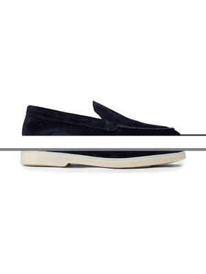 Deery Erkek Hakiki Süet Lacivert Loafer Ayakkabı - 02032MLCVC01