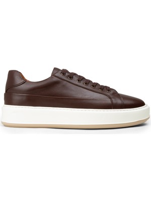 Deery Erkek Hakiki Deri Kahverengi Sneaker Ayakkabı - E4482MKHVC01