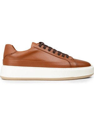 Deery Erkek Taba Renk Hakiki Deri Sneaker Ayakkabı - E4482MTBAC01