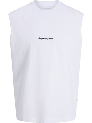 Jack & Jones Erkek Nakis Detayli Kolsuz Oversize Tisört - Norrebro