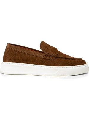 Deery Erkek Hakiki Süet Taba Renk Loafer Ayakkabı - 02043MTBAP03