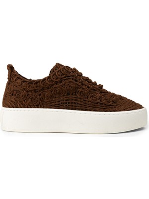 Deery Kadın Kahverengi Örgülü Sneaker Ayakkabı - K0046ZKHVM01