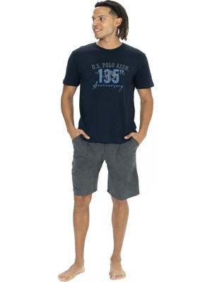 U.s Polo Assn. 18884 Erkek Şort Pijama Takımı Lacivert Pamuklu Rahat Desenli Tasarım