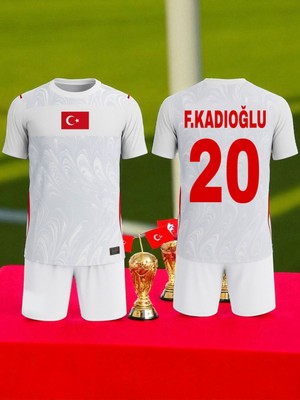 Bite Nose Beyaz Türkiye F.kadıoğlu 20 Numara Çocuk 2026/28 Milli Takım Forma T-Shirt Özel Tasarım Yeni Sezon