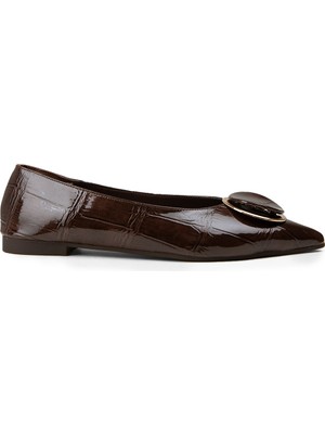 Deery Kadın Kahverengi Sivri Burun Tokalı Babet - RD923ZKHVM01