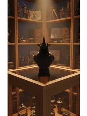 Major Hobi 3D Baskı Nazgûl Büst Biblo Yüzüklerin Efendisi Dekoratif Siyah Heykel 12,5 cm