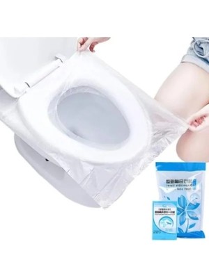 Calperia 50'li Paket Tek Kullanımlık Hijyenik Klozet Kapağı Örtüsü, Su Geçirmez