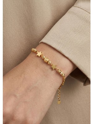 Bilezikci 14 Ayar Altın Yıldız Figürlü Dorika Bileklik - Yeni Sezon Modern Kadın Künyesi