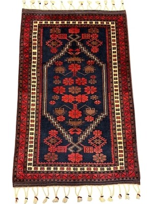 Burak Halı El Dokuma Sıfır Yağcıbedir 75X117 Kök Boya %100 Yün Kırmızı