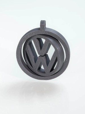 3D Baskı Zamanı Volkswagen Uyumlu Hareketli Spinner Anahtarlık - Antrasit Gri Stres Çarkı Tasarımlı Araç Aksesuarı