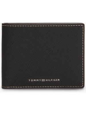 Tommy Hilfiger Erkek Dikiş Detaylı %100 Deri Siyah Cüzdan AM0AM14247-BDS
