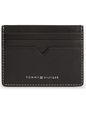 Tommy Hilfiger Erkek Nakit Para ve Kart Bölmeli Işlemeli %100 Deri Siyah Cüzdan AM0AM14246-BDS