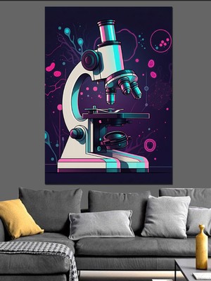 Özgürce Yüksek Çözünürlüklü Detaylı Mikroskop Sanatı Dekoratif Kanvas Tablo