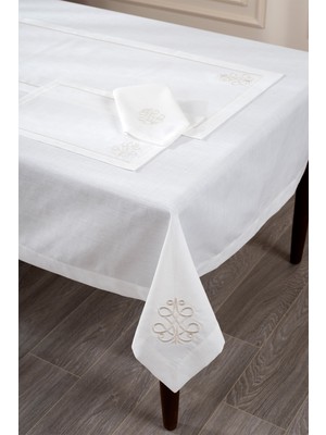 Koza Home Royal Beyaz Nakışlı 2li Amerikan Servis 32X48 2559