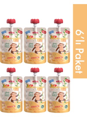Elite Naturel 6’lı Mango Monkey Organik Karışık Meyve Püresi 110 gr (6 Adet)