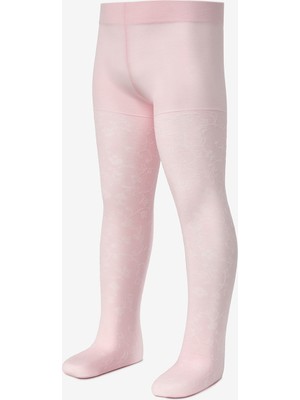 Le Mabelle Pembe Çiçek Desenli Kız Çocuk Külotlu Çorap