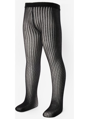 Le Mabelle Siyah Dantel File Kız Çocuk Külotlu Çorap