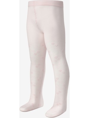 Le Mabelle Pembe Çiçek Desenli Mikro File Kız Çocuk Külotlu Çorap