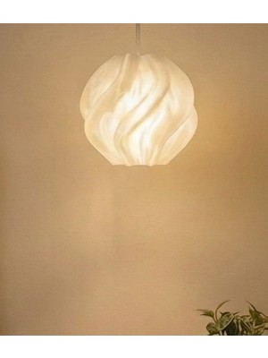 3D Baskı Zamanı Modern Dalgalı Tasarım Sarkıt Lamba - Iskandinav Stil Dekoratif Burgulu Avize