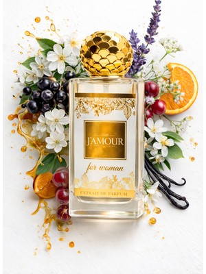 J'Amour W338 Librety Intense Kadın Parfüm 50 ml Yoğun Vanilya & Amber Koku, Lavanta, Portakal Çiçeği ve Misk