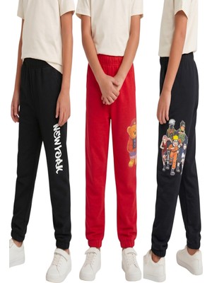 Merve Nur Tekstil Çocuk Erkek Eşofman Altı Büyük Baskılı 3’lü
