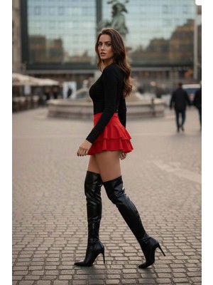 Merry See Esnek Likralı Bol Kesim Pileli Şort Etek