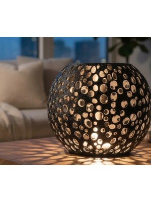 3D Baskı Zamanı Modern Voronoi Küre Gece Lambası - Dekoratif Işık Yansıtmalı Masa Lambası - Şık Ev Dekoru