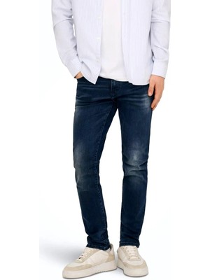 Only & Sons Onsloom Slim Bb Dot 8106 Dnm Erkek Kot Pantolon Mavi Siyah (22038106)
