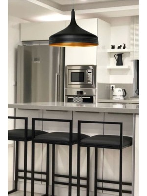 Cata CT-8103 Sorrento Sarkıt Avize 36 cm Mat Siyah Altın Iç Yüzey E27 Duy Dekoratif Tavan Lambası