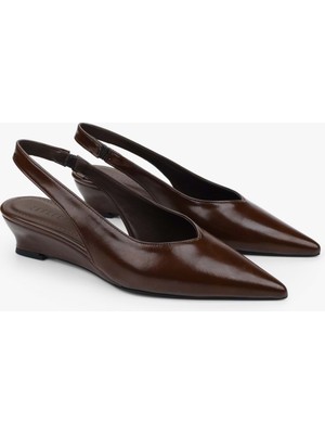 Shoeberry Kadın Etra Kahve Cilt Dolgu Topuklu Stiletto