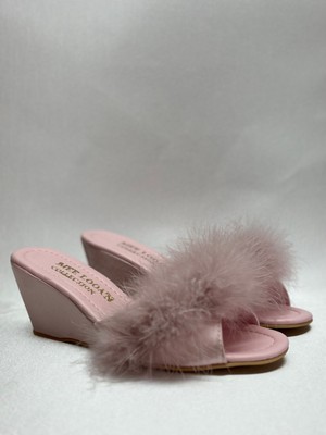 mee looa'n collection Tüylü Gelin Çeyiz Terliği