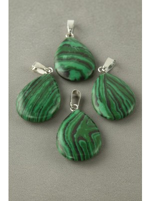 MiraLive Malahit Oval Doğaltaş Kolye Ucu 1 Adet