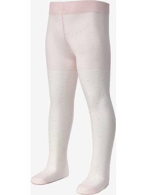 Le Mabelle Pembe Çizgili ve Puanlı Kız Çocuk Külotlu Çorap