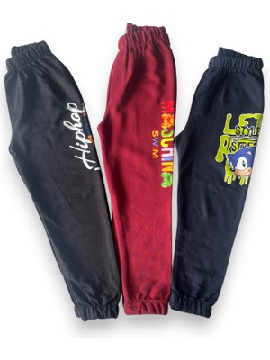 Merve Nur Tekstil Çocuk Erkek Eşofman Altı Büyük Baskılı 3’lü