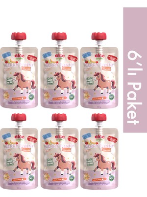 Elite Naturel 6’lı Berry Pony Organik Karışık Meyve Püresi 110 gr (6 Adet)