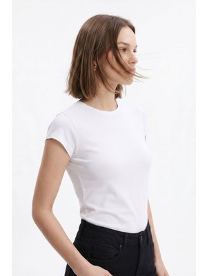 Rays Beyaz 511 Bisiklet Yaka Slim Fit Tişört