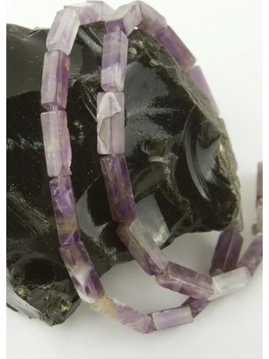 Osense 1,4 cm Dikdörtgen Boru Ametist Taşı