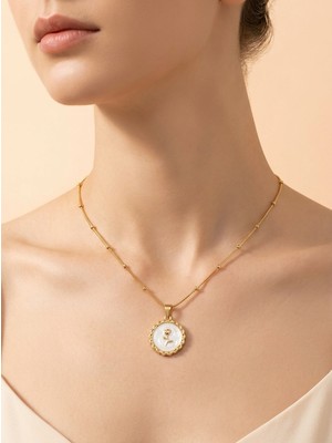 Dushico Lale Figür Vintage Çelik Zincir Kolye