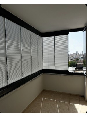 Katlanabilir Cam Balkon Plise Perde Açık Gri (Isteğe Bağlı Vidalı Veya Kancalı)