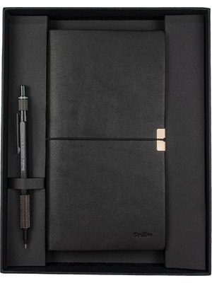 Scrikss Toledo Premium Defter C7 Siyah & Graph-X Mat Siyah 0.7 mm Mekanik Kurşun Kalem Seti