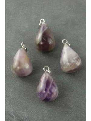 Pileli Store Ametist Damla Doğaltaş Kolye Ucu 1 Adet