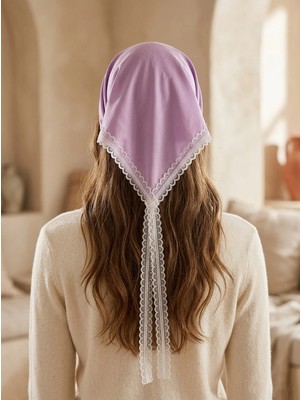 Katia & Bony Dantel Detaylı Taç Şeklinde Bandana Lila